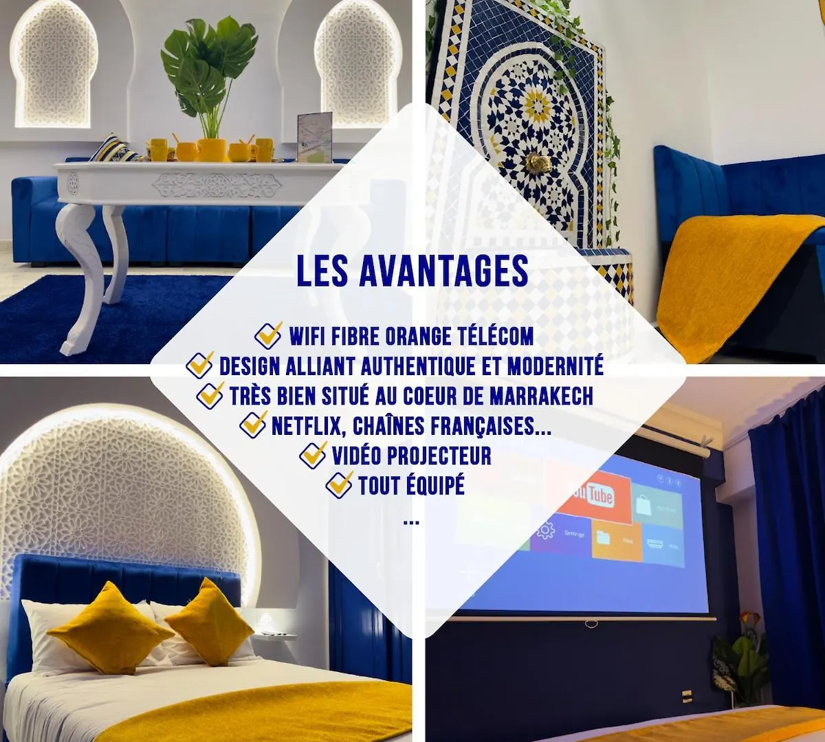 Appart Chic A Gueliz Avec Balcon, Netflix, Fibre Wifi, Clim Marrakesz Apartament